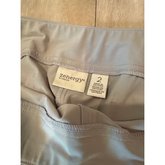 Zenergy by Chico's Pants - Zenergy by Chicos Gray Ruched Bungee Pants Size 2 Womens Active Travel 26 Inseam